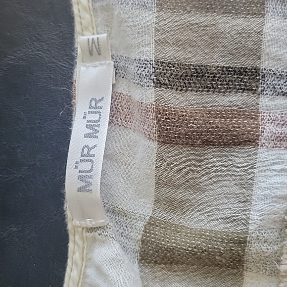 Mur Mur Women's plaid sleeveless button up tunic size M drawstring waist casual - Picture 4 of 7